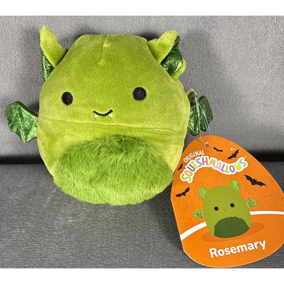 Squishmallows Rosemary Rose Halloween Bat 4" High Green Plush Stuffed Animal NWT - Picture 1 of 9